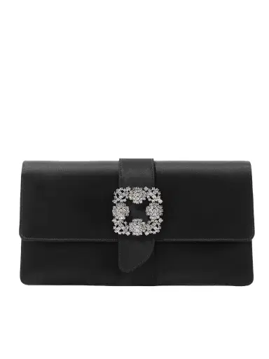 Manolo Blahnik Capri Crystal-embellished Satin Clutch | Thumbnail 1