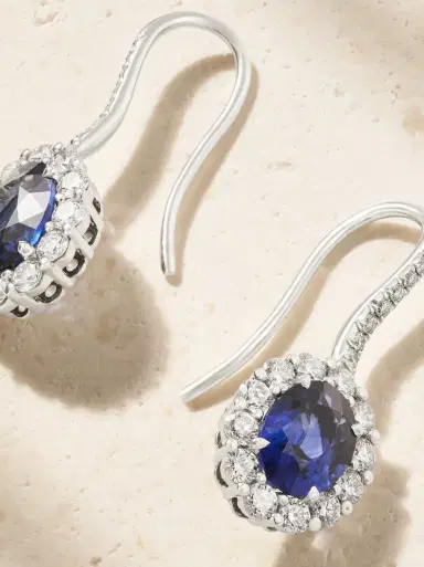 Garrard 1735 Platinum, Sapphire And Diamond Earrings | Thumbnail 3