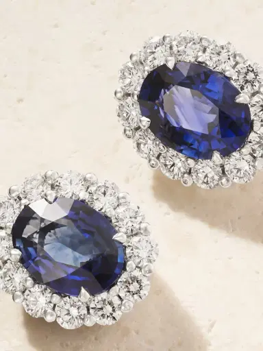 Garrard 1735 Platinum, Sapphire And Diamond Earrings | Thumbnail 4