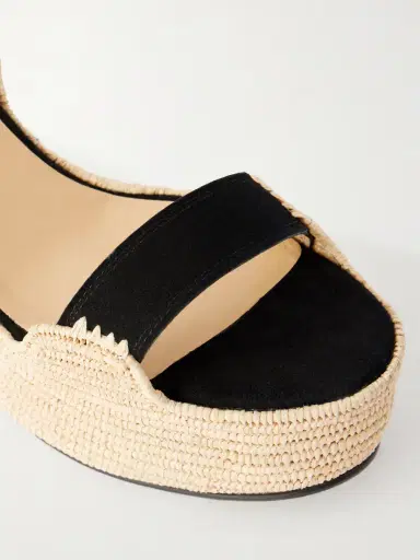 Gabriela Hearst Sardis 100 Raffia-trimmed Suede Sandals | Thumbnail 5