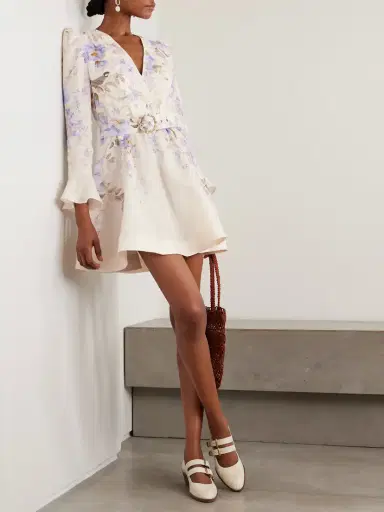 Zimmermann Luna Belted Floral-print Linen Mini Dress | Thumbnail 2 Zimmermann Luna Belted Floral-print Linen Mini Dress | Thumbnail 2
