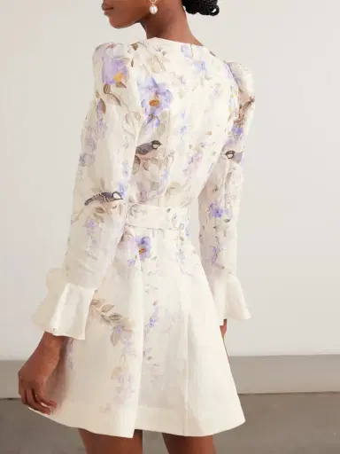 Zimmermann Luna Belted Floral-print Linen Mini Dress | Thumbnail 3 Zimmermann Luna Belted Floral-print Linen Mini Dress | Thumbnail 3