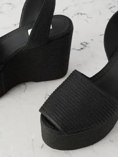 Alaïa Straw Slingback Platform Wedge Sandals | Thumbnail 4 Alaïa Straw Slingback Platform Wedge Sandals | Thumbnail 4