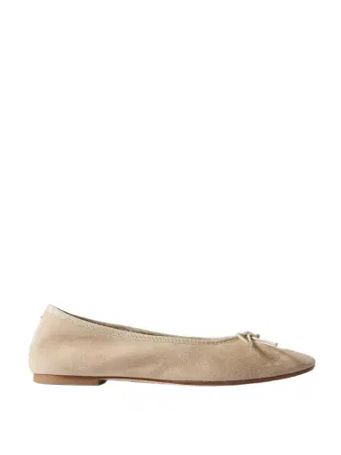 aeyde Tiby Bow-detailed Suede Ballet Flats | Thumbnail 1 aeyde Tiby Bow-detailed Suede Ballet Flats | Thumbnail 1