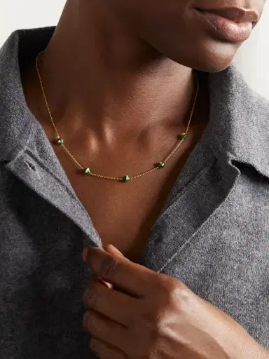 L’Atelier Nawbar Atoms The 5 Dots 18-karat Gold, Enamel And Diamond Necklace | Thumbnail 2