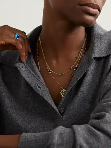 L’Atelier Nawbar Atoms The 5 Dots 18-karat Gold, Enamel And Diamond Necklace | Thumbnail 5