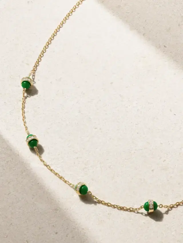 L’Atelier Nawbar Atoms The 5 Dots 18-karat Gold, Enamel And Diamond Necklace