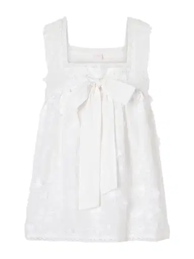 Loretta Caponi Suvereto Bow-embellished Lace-trimmed Broderie Anglaise Cotton Top | Thumbnail 1 Loretta Caponi Suvereto Bow-embellished Lace-trimmed Broderie Anglaise Cotton Top | Thumbnail 1