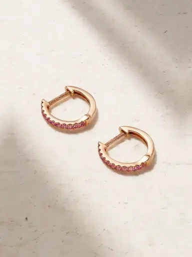Anita Ko Huggies 18-karat Rose Gold Sapphire Earrings | Thumbnail 1