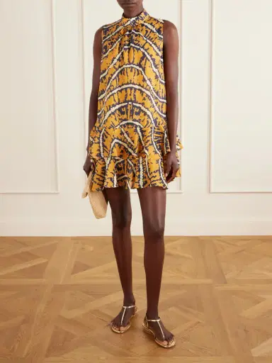 ALÉMAIS Ripple Tiered Printed Ramie Mini Dress | Thumbnail 2 ALÉMAIS Ripple Tiered Printed Ramie Mini Dress | Thumbnail 2