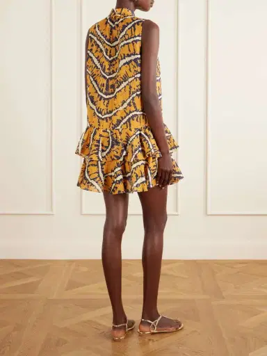 ALÉMAIS Ripple Tiered Printed Ramie Mini Dress | Thumbnail 3 ALÉMAIS Ripple Tiered Printed Ramie Mini Dress | Thumbnail 3