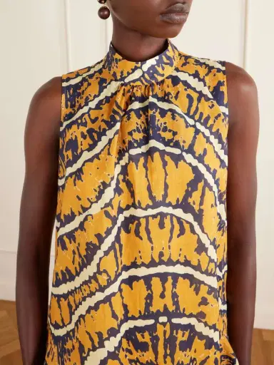 ALÉMAIS Ripple Tiered Printed Ramie Mini Dress | Thumbnail 4 ALÉMAIS Ripple Tiered Printed Ramie Mini Dress | Thumbnail 4
