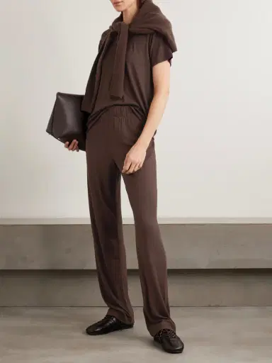 ÉTERNE Lounge Ribbed Stretch-jersey Staight-leg Pants | Thumbnail 2 ÉTERNE Lounge Ribbed Stretch-jersey Staight-leg Pants | Thumbnail 2