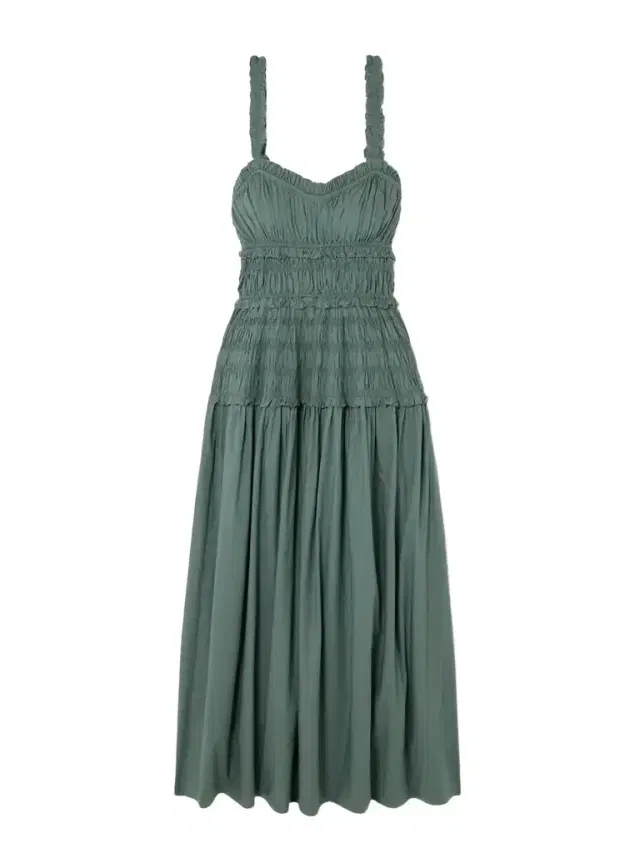 Marianne Shirred Organic Cotton-poplin Midi Dress