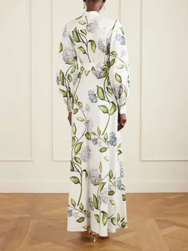 Oscar de la Renta Belted Floral-print Cotton-poplin Dress | Thumbnail 3