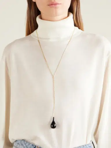 TOTEME Gold-plated, Onyx And Swarovski Crystal Necklace | Thumbnail 2 TOTEME Gold-plated, Onyx And Swarovski Crystal Necklace | Thumbnail 2