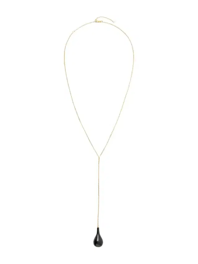 Gold-plated, Onyx And Swarovski Crystal Necklace