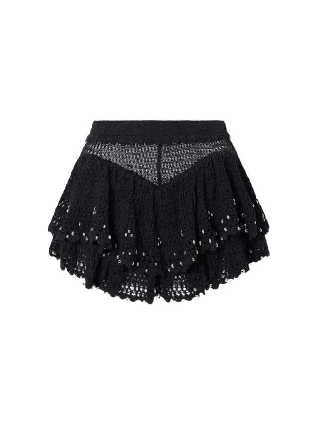 Metuanie Crocheted Embellished Cotton-blend Shorts