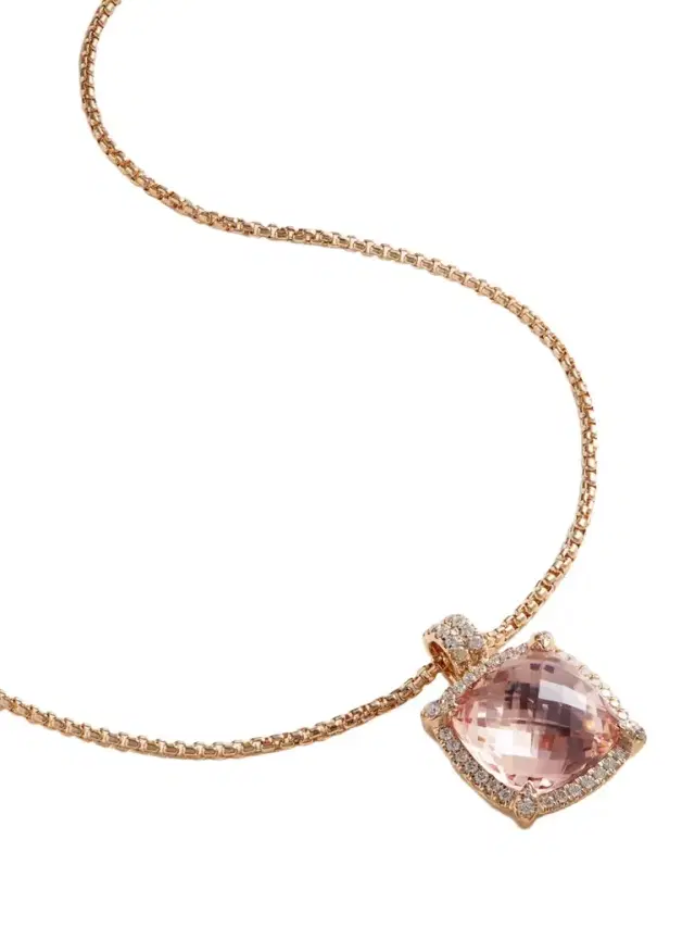 Châtelaine® 18-karat Rose Gold, Morganite And Diamond Necklace