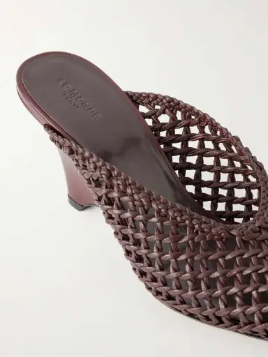 Le Monde Béryl Victoria 70 Woven Leather Mules | Thumbnail 5