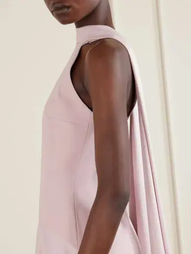 Solace London Cece Cape-effect Crepe And Satin Gown | Thumbnail 4 Solace London Cece Cape-effect Crepe And Satin Gown | Thumbnail 4