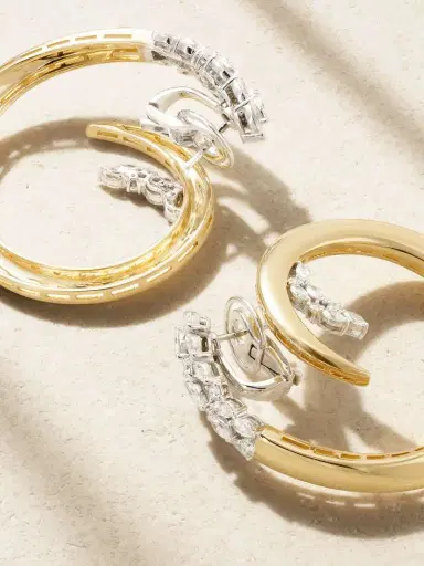 YEPREM en Strada Drop 18-karat Yellow And White Gold Diamond Earrings | Thumbnail 3 YEPREM en Strada Drop 18-karat Yellow And White Gold Diamond Earrings | Thumbnail 3
