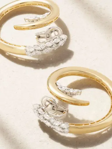 YEPREM en Strada Drop 18-karat Yellow And White Gold Diamond Earrings | Thumbnail 4 YEPREM en Strada Drop 18-karat Yellow And White Gold Diamond Earrings | Thumbnail 4