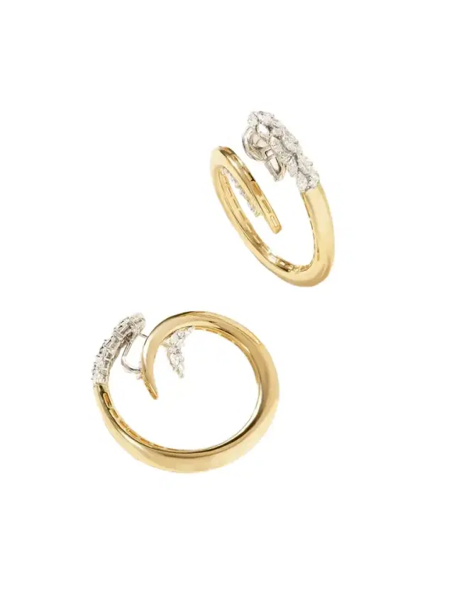 en Strada Drop 18-karat Yellow And White Gold Diamond Earrings
