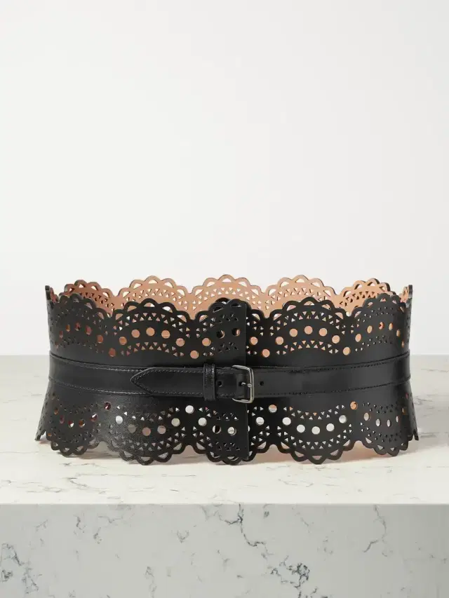 Laser-cut Leather Waist Belt