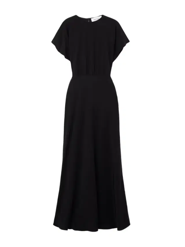Gathered Silk Crepe De Chine Maxi Dress