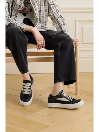 Rick Owens Vintage Suede-trimmed Leather Sneakers | Thumbnail 2