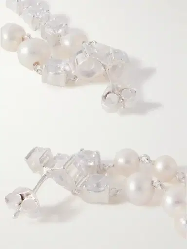 Completedworks Recycled Silver, Pearl And Cubic Zirconia Earrings | Thumbnail 3