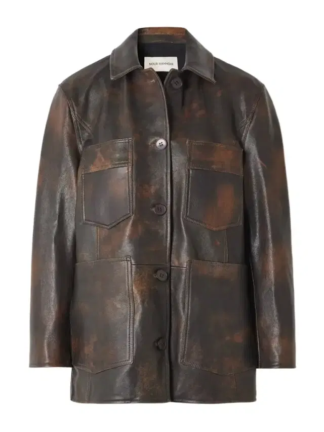 Seleste Paneled Distressed Leather Jacket