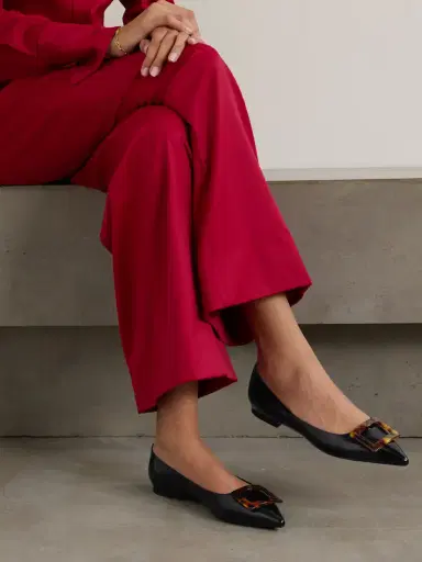 Roger Vivier Gommettine Buckled Glossed Crinkled-leather Ballet Flats | Thumbnail 2 Roger Vivier Gommettine Buckled Glossed Crinkled-leather Ballet Flats | Thumbnail 2