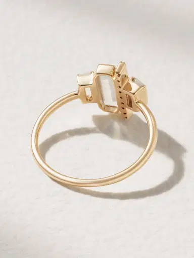 Melissa Joy Manning Cityscape 14-karat Recycled Gold, Aquamarine And Diamond Ring | Thumbnail 3