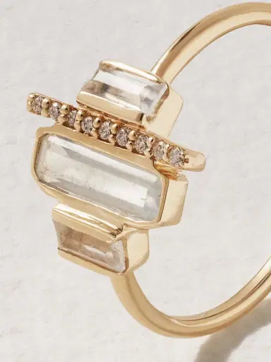 Melissa Joy Manning Cityscape 14-karat Recycled Gold, Aquamarine And Diamond Ring | Thumbnail 4
