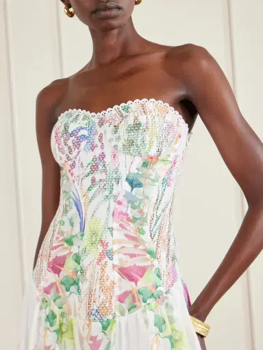 Charo Ruiz Illyr Off-the-shoulder Smocked Floral-print Cotton-blend Voile Midi Dress | Thumbnail 4