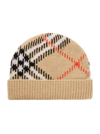 Burberry Checked Ribbed Cashmere-blend Beanie | Thumbnail 1