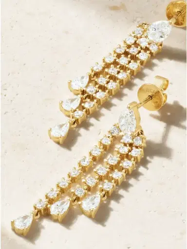 Anita Ko Fringe 18-karat Gold Diamond Earrings | Thumbnail 4 Anita Ko Fringe 18-karat Gold Diamond Earrings | Thumbnail 4