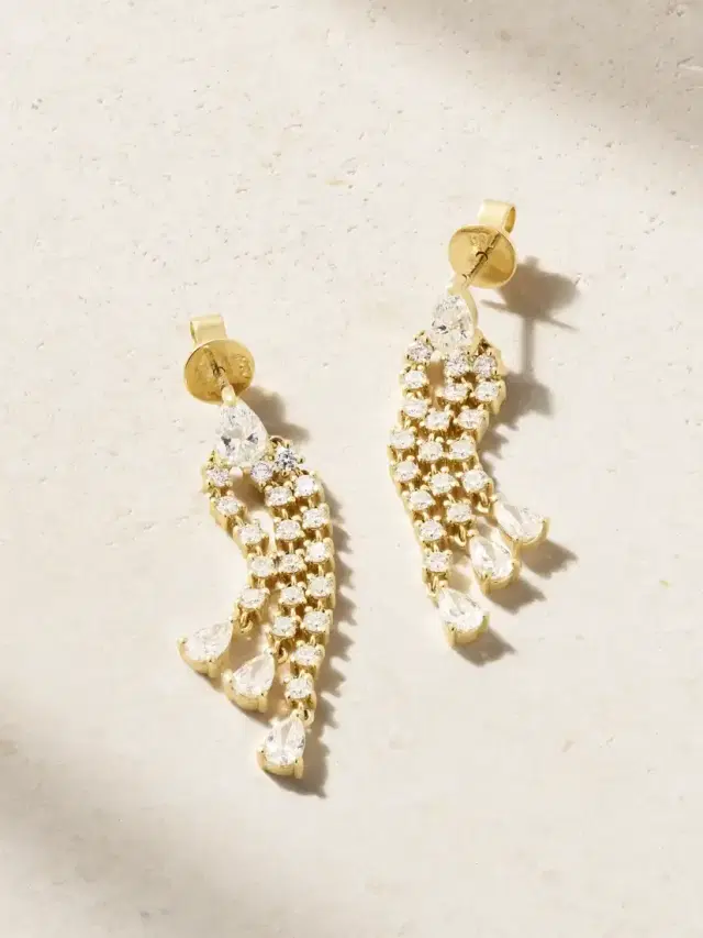 Fringe 18-karat Gold Diamond Earrings