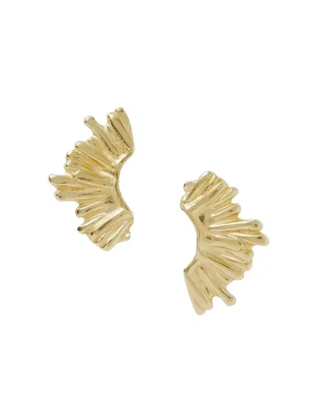 Crescent Sun Gold-plated Earrings