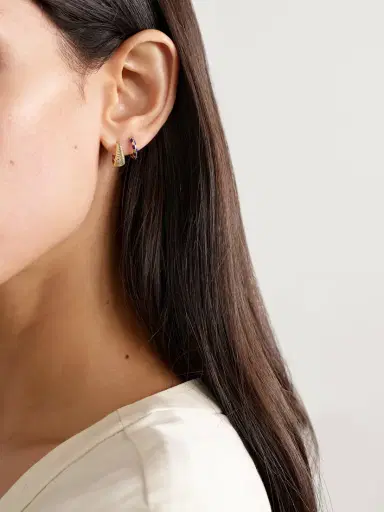 Yvonne Léon 9-karat Gold Diamond Hoop Earrings | Thumbnail 4