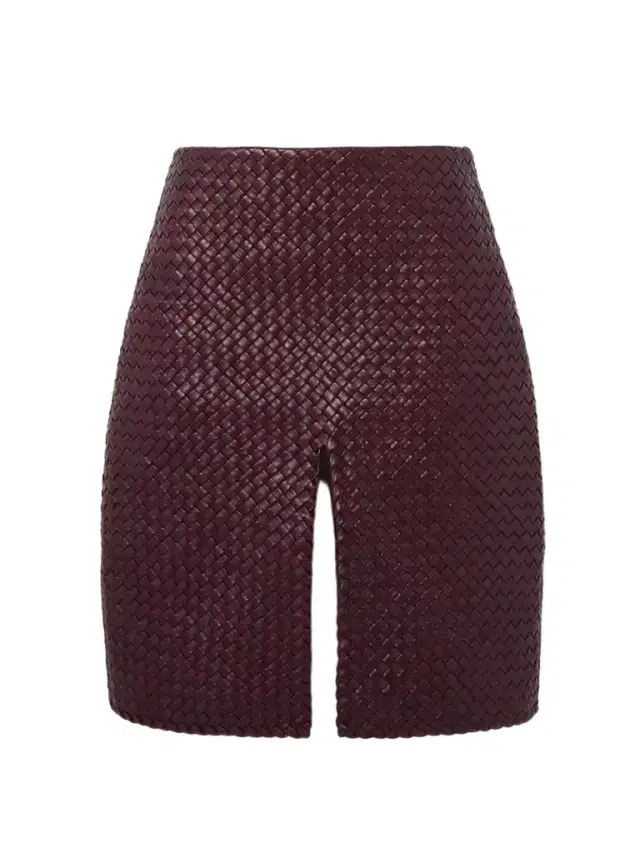 Intrecciato Leather Skirt