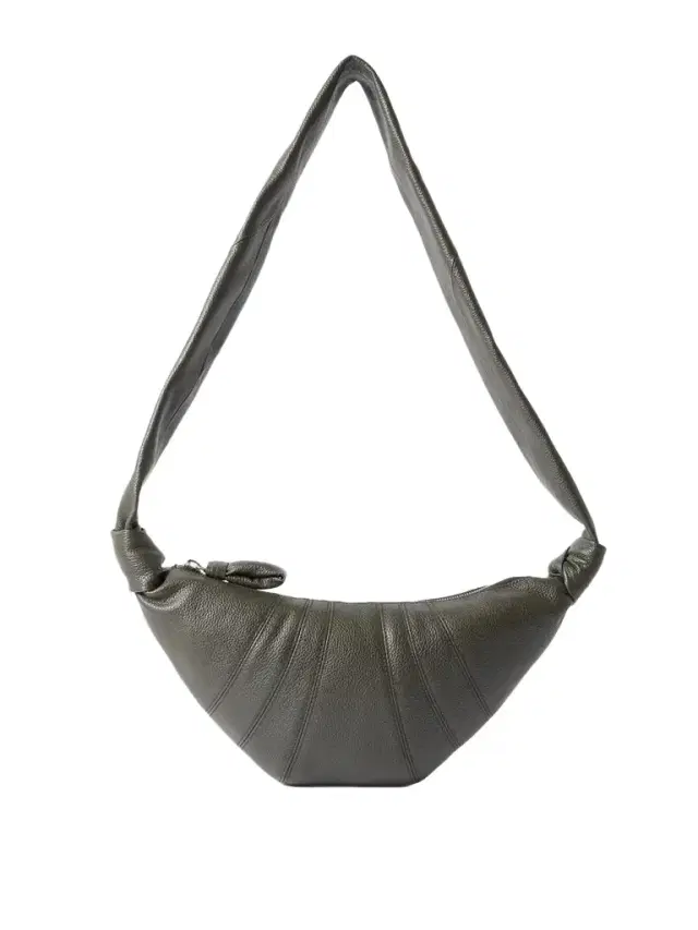 Croissant Small Paneled Textured-leather Shoulder Bag