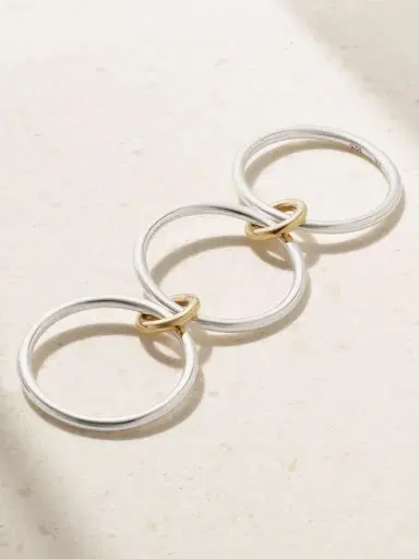 Spinelli Kilcollin Solarium Set Of Three Sterling Silver And 18-karat Gold Rings | Thumbnail 3 Spinelli Kilcollin Solarium Set Of Three Sterling Silver And 18-karat Gold Rings | Thumbnail 3