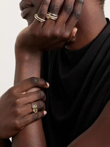 Spinelli Kilcollin Solarium Set Of Three Sterling Silver And 18-karat Gold Rings | Thumbnail 5 Spinelli Kilcollin Solarium Set Of Three Sterling Silver And 18-karat Gold Rings | Thumbnail 5