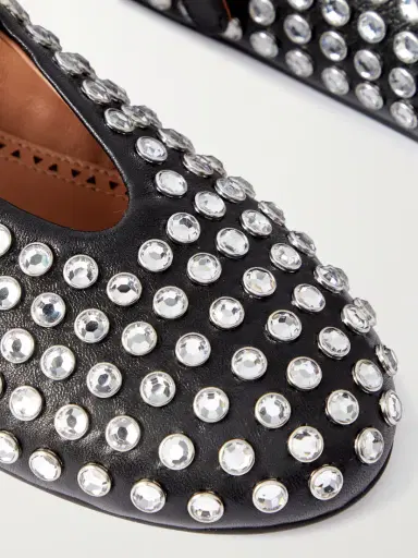 Alaïa Crystal-embellished Leather Ballet Flats | Thumbnail 4 Alaïa Crystal-embellished Leather Ballet Flats | Thumbnail 4