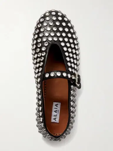 Alaïa Crystal-embellished Leather Ballet Flats | Thumbnail 5 Alaïa Crystal-embellished Leather Ballet Flats | Thumbnail 5