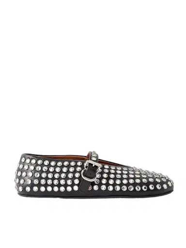 Alaïa Crystal-embellished Leather Ballet Flats | Thumbnail 1 Alaïa Crystal-embellished Leather Ballet Flats | Thumbnail 1