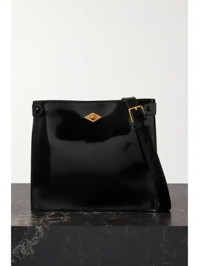 Métier Stowaway Glossed-leather Shoulder Bag